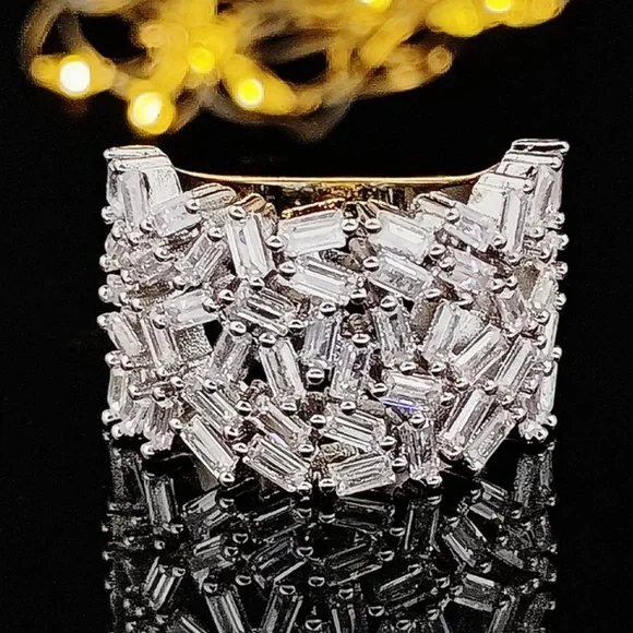 Sterling silver princess cut ring - Picture 5 of 6